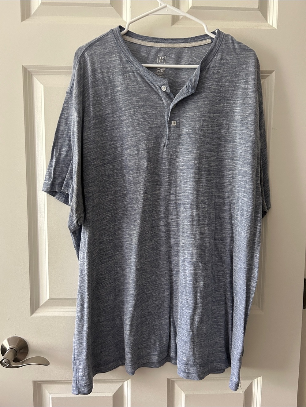 George Men's Blue Heather Short Sleeve Henley
